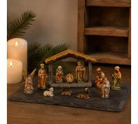 Presepe Resina Display Festivo Presepe in Resina Decorativo