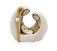 Presepe Sacra Famiglia Scultura in Resina Dipinta a Mano Finitura Biscuit cm 8x7