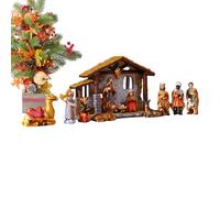 Presepe,Scena Natività Presepio Religioso | Mini Figure Decorazione Casa per Soggiorno Ufficio Giardino Chiesa Camera