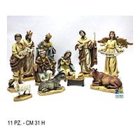 PRESEPE SET NATIVITA' 11 PZ - CM 31 MAX IN RESINA PRESEPIO NATALE COD. 18418