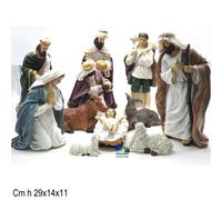 PRESEPE STATUE SET NATIVITA' 11 PZ CM 14X11X29 H PERSONAGGI IN RESINA 74176