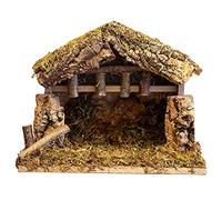 Presepe Villaggio Stalla in Legno Set Presepe Natalizio 25,4 x 12,7 x 20,3 cm Made in Italy