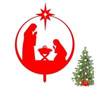 Presepi all'aperto - Presepi | per presepe all'aperto, sagomato in modello rosso, acrilico solido per decorazioni da giardino all'aperto nel cortile, grande presepe gonfiabile all'aperto