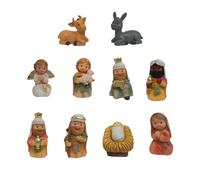 Presepi E Figure Natalizie - 10 Pezzi Miniatura Figura Di Gesù - Presepe Religioso In Resina Stile Cartoon Per Casa Soggiorno Nonna Chiesa Scrivania Amico Giardino