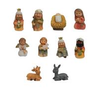 Presepi E Figure Natalizie - 10 Pezzi Statuine Natalizie Gesù Bambino | Presepe Religioso In Resina Stile Cartoon Per Casa Soggiorno Nonna Chiesa Scrivania Amico Giardino