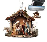 Presepi per interni, set di presepi con luci a LED, presepi per interni con mangiatoia, set di presepi e statuette per presepe | Decorazioni natalizie per interni