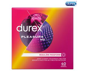 Preservativi a Coste in Lattice Prelubrificati Durex Pleasure Me 40 Pezzi