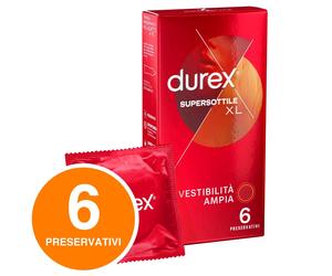 Preservativi DUREX SUPERSOTTILE XL 6 Profilattici Sottili e Lubrificati Easy On