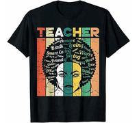 PRESERVED APRICOT Black Teacher Afro Retro History Month Gift T-Shirt Black S