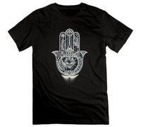 PRESERVED APRICOT Men's Hamsa Hand of Fatima T Shirt Black XXL