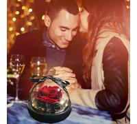 Preserved Forever Gift for Valentines Day Christmas,Eternal Rose in a Glass Dome with LED Light Gift to Mother Eternal Rose Gift for Mother's Day Than