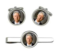 President Bill Clinton Gemelli E Clip Per Cravatta Set