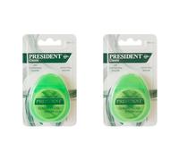 President FILO INTERDENTALE CLASSIC in Nylon trattato con Sodio Floruro per rimuovere la placca batterica e contrastare le carie. Pulizia dei denti profonda. 100 metri (Confezione da 2)