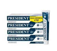 President KIT 12 Dentifricio White Sbiancante Menta Piemontese RDA 85