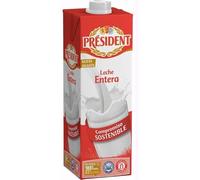 Président Latte Intero, Latte Intero UHT, Confezione da 3 Brik da 1 Litro, Cremoso e Naturale