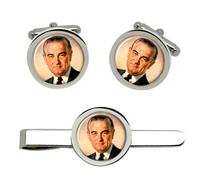 President Lyndon Johnson Gemelli E Fermacravatta Set
