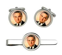 President Lyndon Johnson Gemelli E Fermacravatta Set