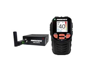 President William II ASC Radio CB Multistandard - Design Black Box con Comandi e Display su Microfono, 40 Canali AM/FM, 12V, Funzione VOX e Filtri ANL/NB - Compatta per Auto e Camion