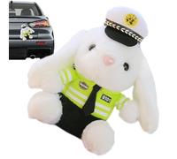 Presidente a sospensione per coda di auto - Ornamento del coniglietto poliziotto per veicolo e moto | Plucia di coniglio da cartone animato per la decorazione del bagagliaio posteriore, accessorio per