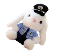 Presidente a sospensione per coda di auto - Ornamento del coniglietto poliziotto per veicolo e moto | Plucia di coniglio da cartone animato per la decorazione del bagagliaio posteriore, accessorio per