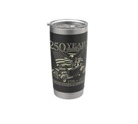 Presidente Abe Lincoln in un Hotrod 250 anni 4 luglio Design Bicchiere termico in acciaio inox doppia parete
