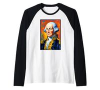 Presidente Post impressionista George Washington Maglia con Maniche Raglan
