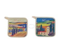 Presina da cucina in cotone double face 20x20cm, That's Amore Campagna