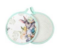 Presina di Pasqua - Primavera Estate - Ideale Come Regalo e Decorazione da Tavolo - Made in Italy (GREEN RABBIT, TONDA)