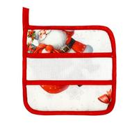 Presina Natalizia da ricamo CHRISTMAS, fantasie natalizie, quadrata o tonda, fascia da ricamare, Made in Italy (SANTA CLAUS QUADRA)
