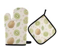 Presine e guanti da forno a forma di kiwi verde, guanti da forno resistenti al calore e presine 2 pezzi per cucinare in cucina