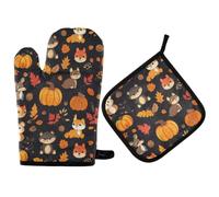 Presine E Guanto Fox Autumn Maple Leaves Guanti Da Pentola