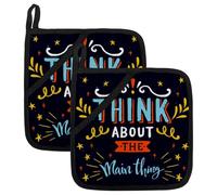 Presine per cucina, 2 pezzi, blu Thing about the Main Thing, presina resistente al calore per microonde, cottura al forno, piatti e barbecue