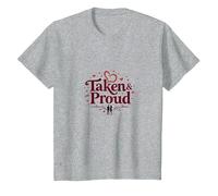 Preso & Orgoglioso I Heart My Girlfriend Romantico San Valentino Maglietta, Bambini, Grigio Melange, 3 Anni