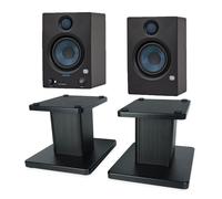 PreSonus Altoparlanti monitor da studio Bluetooth attivi Eris 4.5BT di seconda generazione neri + supporto per altoparlante per batteria