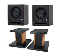 PreSonus Eris Pro 4 - Altoparlante da studio attivo, 1 coppia con supporto keepdrum in palissandro