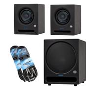PreSonus Eris Pro 4 altoparlanti da studio attivi, 1 coppia con subwoofer Eris Pro Sub 10 e 2 cavi jack keepdrum