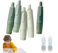 Press Double Sided Glue Pen, Correction Tape Double-sided Adhesive, Doubles Sided Roller Retractable Correction Tapes, for School Home Office Card Photo Album Crafting Projects (Green)