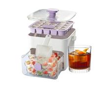 Press-Down Ice Tray, Portable Icê Cube Mold Aņd Storage Bin, Large Capacity Icé Maker, Food-Grade Ice Ball Molđ for Home Use, Perfect for Cocktails and Summer Drinks