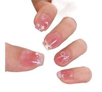 Press on nails 24 pezzi di unghie finte corte staccabili, unghie finte artificiali, punte dolci e fantastiche per Manicure(Color27)