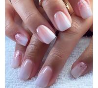 Press on Nails - 24 pezzi per unghie finte, colore rosso bordeaux, ideale per regali, feste, pernottamenti e rifacimenti