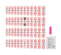 Press On Nails - 96 Piece Pink Full Cover Set | Stick On Artificial Fingernails with, Easy Application Beauty Accessory, Portable Nail Kit with Stylish Design & Comfortable Wear for Wife