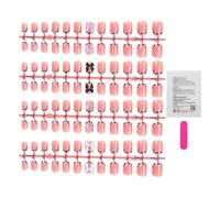 Press On Nails - 96 Piece Short Square Set | Pink Leopard Design | Ready To Apply Style, Glossy PVC Finish, Salon Inspired Manicure, for Parties Daily Wear Home DIY & ists