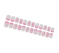 Press On Nails Breve Quadrato Unghie Artificiali Con Cuori Disegni Di San Valentino Accessori Per Chiodi Per Gli appassionati di Bellezza