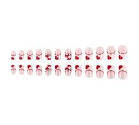 Press On Nails Coperture Complete Unghie Finte Set Lucido Francese Del Pizzo Design Cuore Per Romantico San Valentino Manicure 24 Pezzi
