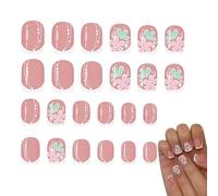 Press on nails dalla forma quadrata Set completo di 24 pezzi per