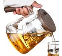 Press Teapot, Tea Water Separation, Tea Brewing Pot, Enchanting Glass Teapots with Wooden Handle, 750ml Stylish Press Teapot, Elegant Teapots, Glass Teapot for Perfect Tea Water Separation