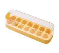 Press-Type Silicone Ice Cube Trays With Storage Box Remove, One Click Mini Ice Cube Trays, Portable Ice Cube Trays for Ice Drink, Juice, Whiskey, Cocktail (Yellow,14)