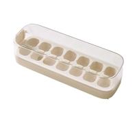 Press-Type Silicone Ice Cube Trays With Storage Box Remove, One Click Mini Ice Cube Trays, Portable Ice Cube Trays for Ice Drink, Juice, Whiskey, Cocktail (White,14)