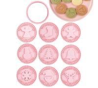 Pressa 3D rotondo antiaderente riutilizzabile Natale | Stampo per pasticceria per cucina, casa, caffè, ristorante, scuola, aule, studio, mensa