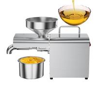 Pressa automatica per olio caldo/freddo, in acciaio inox 304, per uso | Potenza 800W, pressatura a temperatura costante, tensione 110V, modello X3C, per l'estrazione di olio in piccoli lotti.